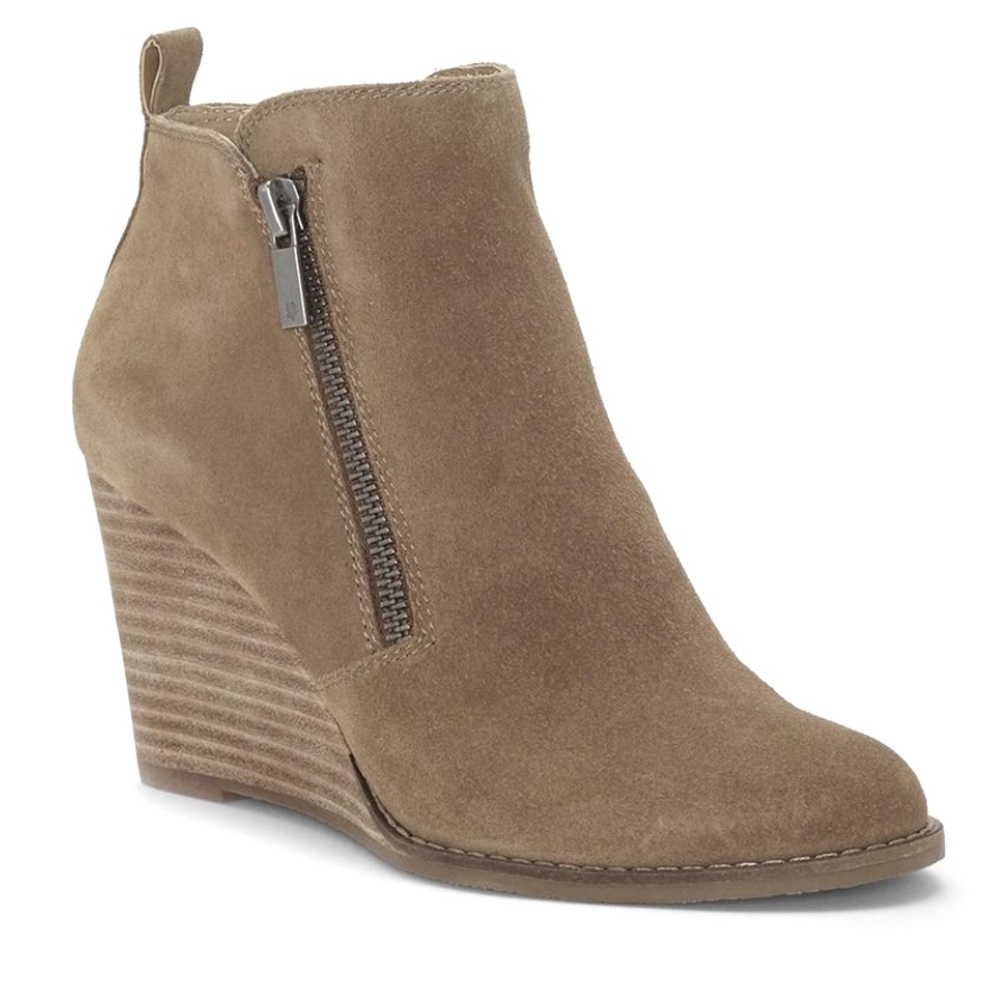 Lucky Brand Leather 12M 
Green/Brown Yesterr Wedge Boots Booties Shoes